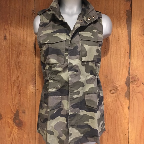 NEW LOVE TREE CAMOUFLAGE MILITARY ANORAK ARMY VEST shirt jacket wrap USA SM-2XL - Picture 3 of 8